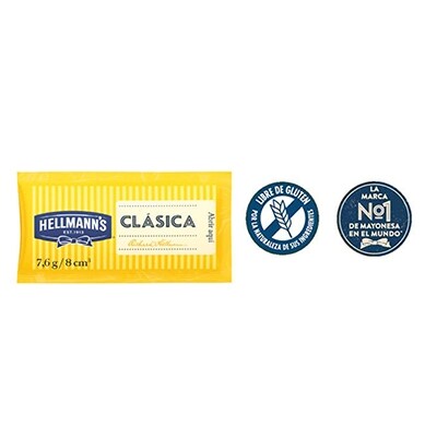 Hellmann's® Clásica sachet 196x7.6g - Prueba el irresistible sabor de Mayonesa Hellmann's® ahora en porciones idividuales ideales para tu servicio a domicilio.