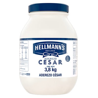 Hellmann's® Aderezo Cesar Economy 3,8 kg(3,7 L) - Hellmann's® Aderezo César es ideal para ensaladas sándwiches y dips. Con hierbas y especias. PARA PROFESIONALES