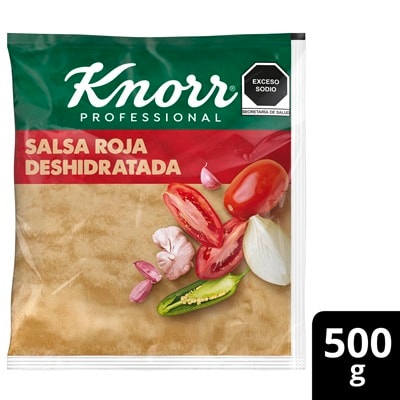 Knorr® Professional Salsa Roja Deshidratada 500g - Muchos de mis platillos llevan salsa roja o verde,  pero su preparación consume tiempo, los ingredientes frescos duran poco y es difícil mantener la calidad.