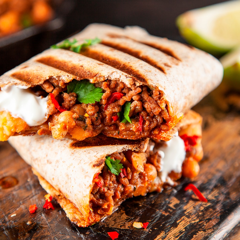 Wrap de chilli con carne Wrap de chilli con carne
