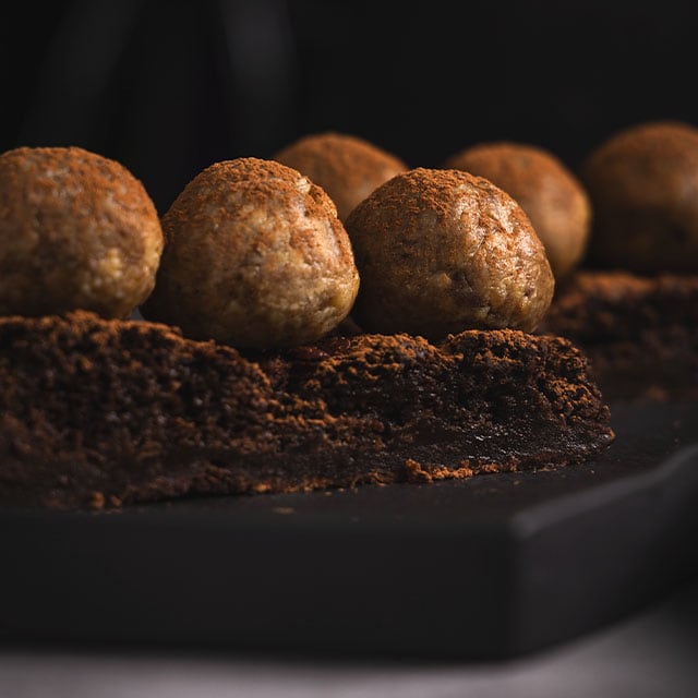 Brownie y trufas de café Brownie y trufas de café