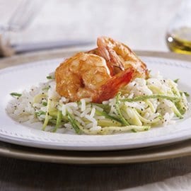 Arroz con Calabacita y Camarones