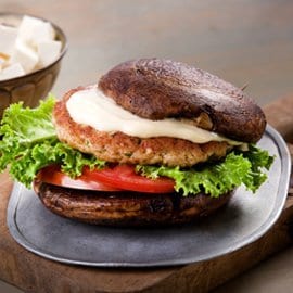 Hamburguesa Vegetariana de Portobello Hamburguesa Vegetariana de Portobello