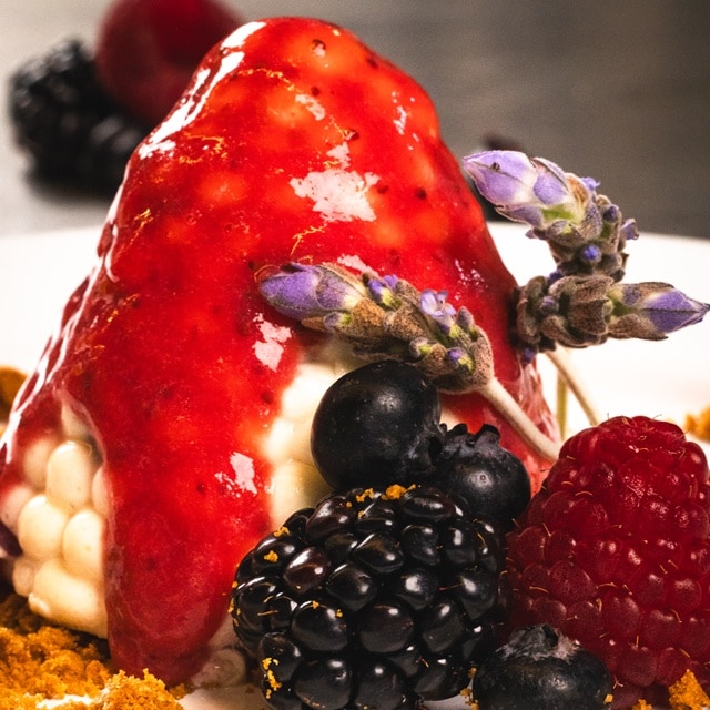 Gelatina de Mascarpone y Fresas