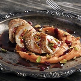 Rollo de pavo con puré de camote Rollo de pavo con puré de camote