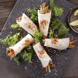 Taquitos de Jícama y Pato Glacé Taquitos de Jícama y Pato Glacé