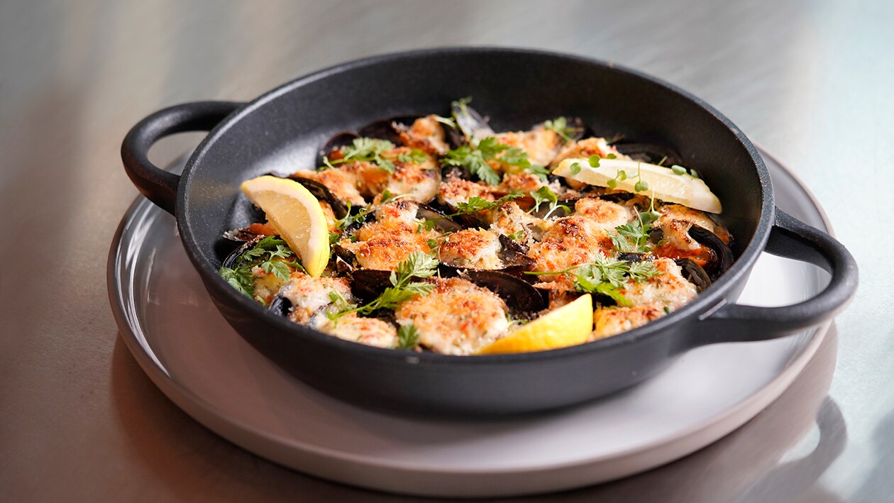 Mejillones gratinados Mejillones gratinados