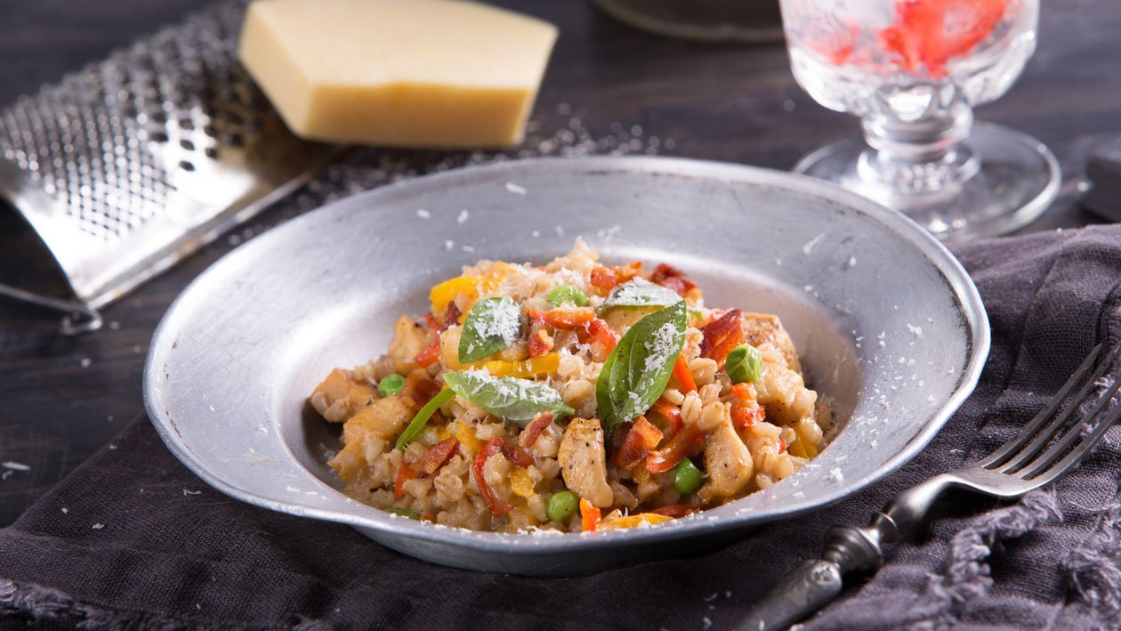 Risotto de Cebada al Azafrán Risotto de Cebada al Azafrán