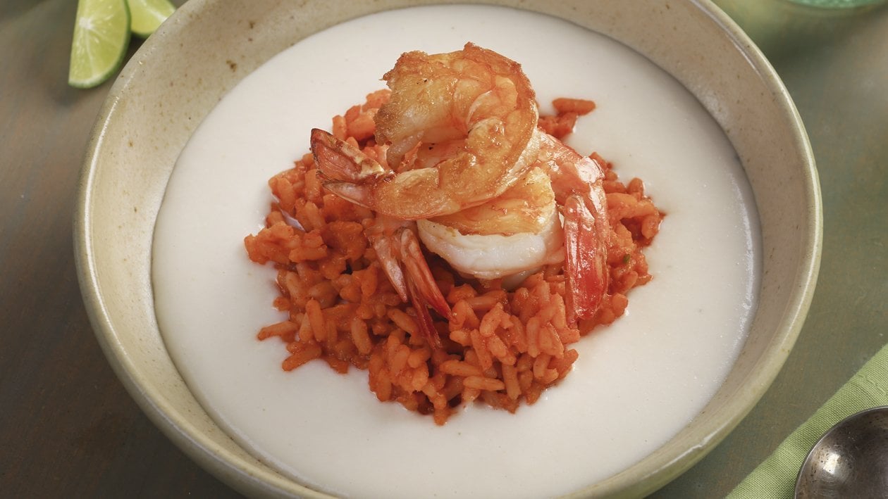 Camarones con Arroz al Curry y Salsa de Coco - Receta