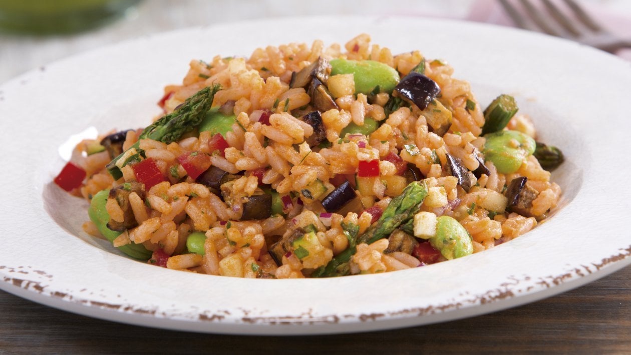 Ensalada de Arroz con vegetales de temporada – - Receta