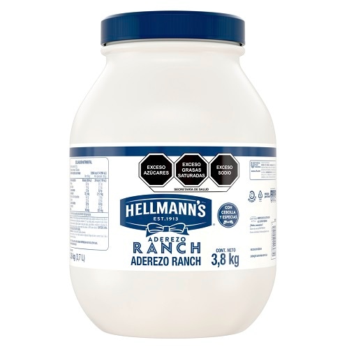Hellmann’s® Aderezo Ranch Economy 3,8 Kg - Hellmann's® Aderezo Ranch es ideal para ensaladas sándwiches, dips y acompañamientos para snacks o entradas. Con cebolla y especias.