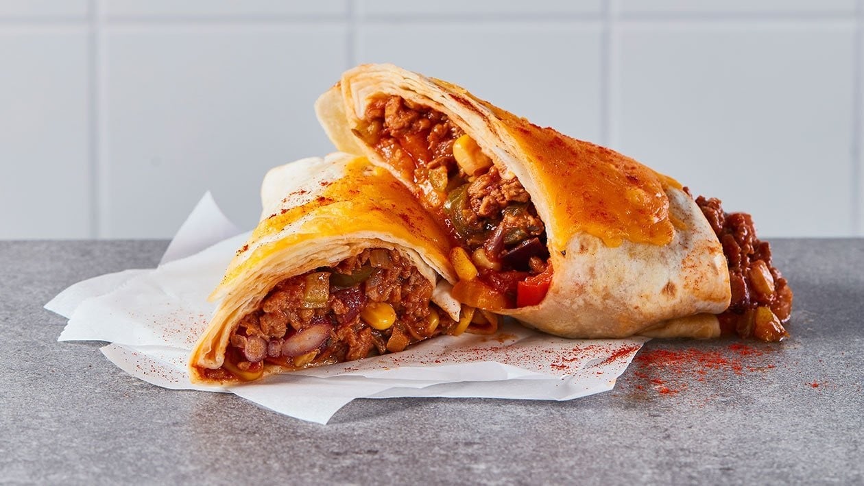 burrito mexicano de nocarne picada