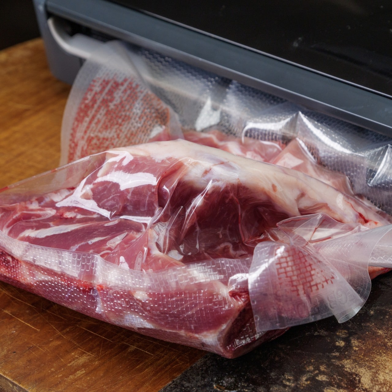 Carne sellada al vacío. Carne sellada al vacío.