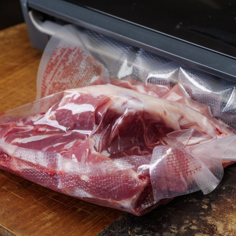 Carne sellada al vacío. Carne sellada al vacío.